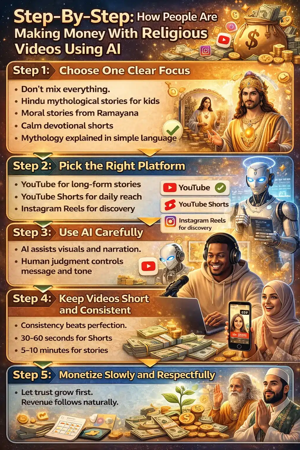 Step By Step How People Are Making Money With Religious Videos Using AI Incredimate