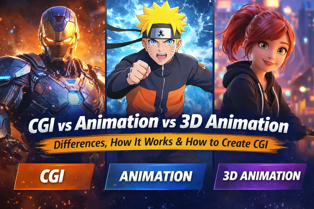CGI vs Animation vs 3D Animation Differences, How It Works & How to Create CGI