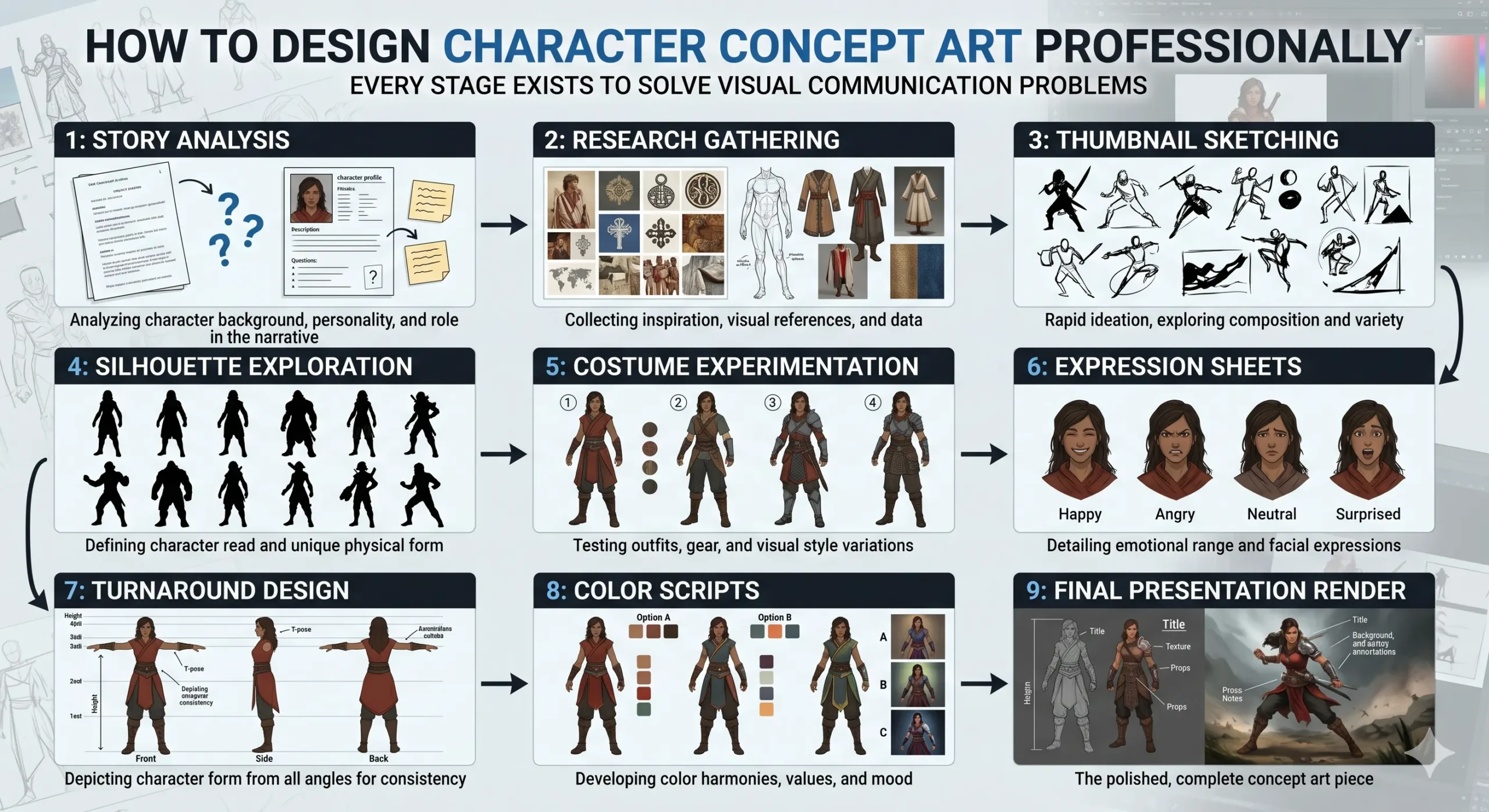 How to Design Character Concept Art Professionally
