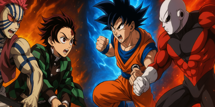 Epic Anime Showdowns Akaza vs. Tanjiro & Giyu and Goku vs. Jiren
