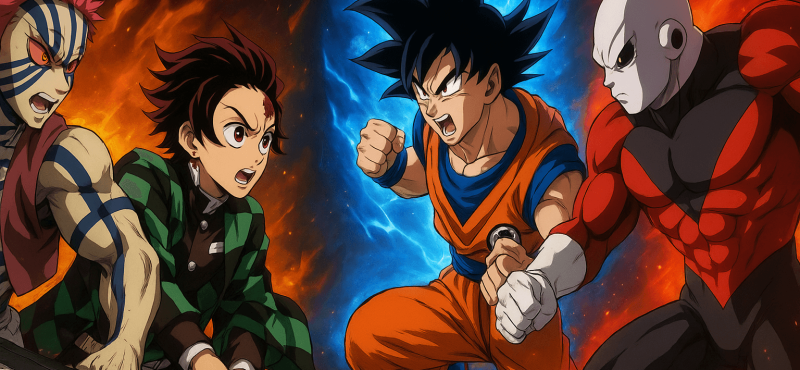 Epic Anime Showdowns Akaza vs. Tanjiro & Giyu and Goku vs. Jiren