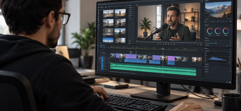 AI in business combining human expertise with video production